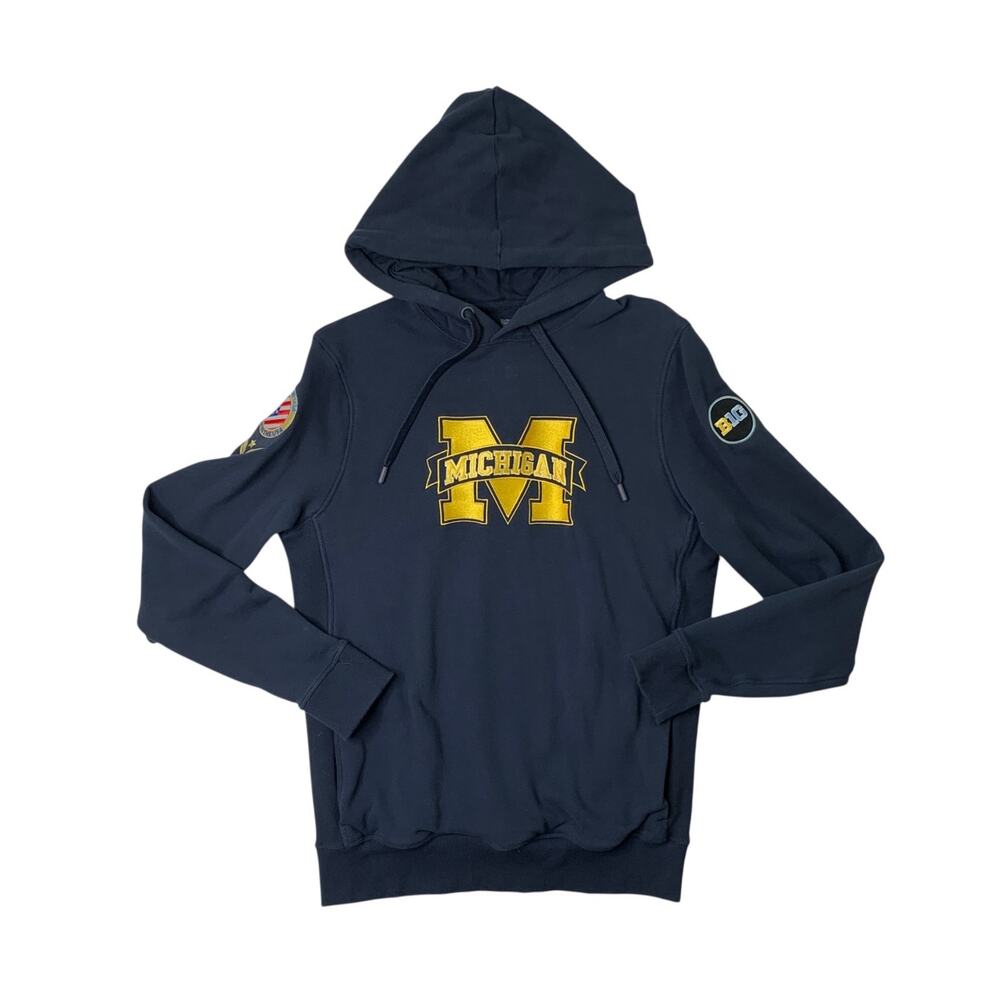 Michigan Wolverines Sweatshirt Mens S Small Navy Pullover Hoodie Mack Weldon